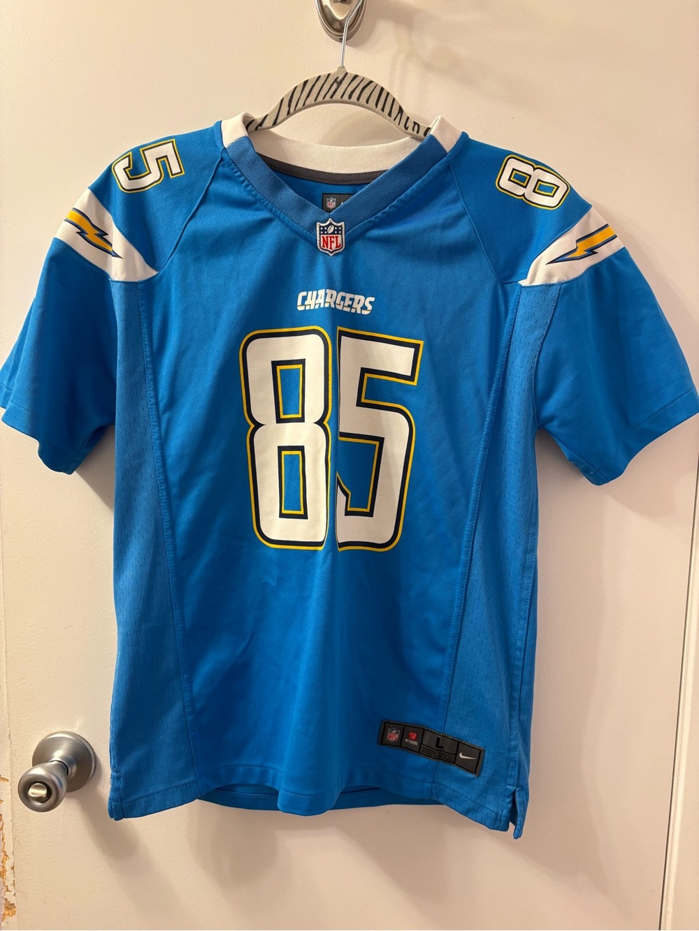 NFL Chargers Youth #85 Bright Blue Football Jersey
